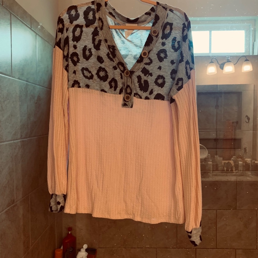 Leopard and pink top